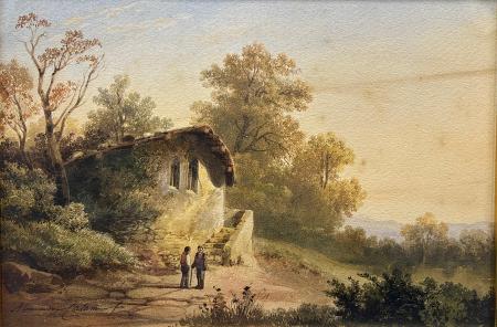 Art work by Alexandre Calame Paesaggio - watercolor paper 